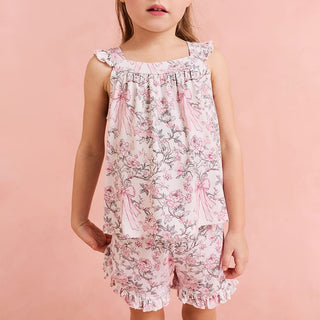 Bamboo Ruffled Tank & Short Set - Irene (Floral) Posh Peanut Size: 2T