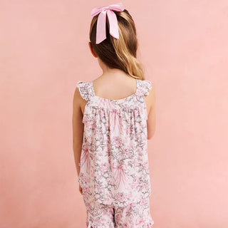 Bamboo Ruffled Tank & Short Set - Irene (Floral) Posh Peanut Size: 2T