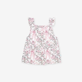 Bamboo Ruffled Tank & Short Set - Irene (Floral) Posh Peanut Size: 2T