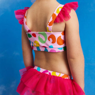 Ruffled Tank Tulle Two Piece Swimsuit - Luella (Leopard) Posh Peanut Size: 6-12 Months