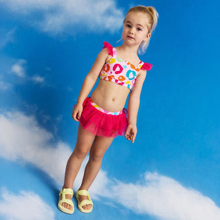 Ruffled Tank Tulle Two Piece Swimsuit - Luella (Leopard) Posh Peanut Size: 6-12 Months