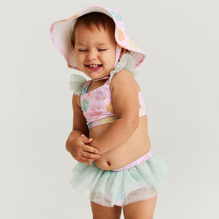 Ruffled Tank Tulle Two Piece Swimsuit - Shelly Pink (Seashells) Posh Peanut Size: 6-12 Months