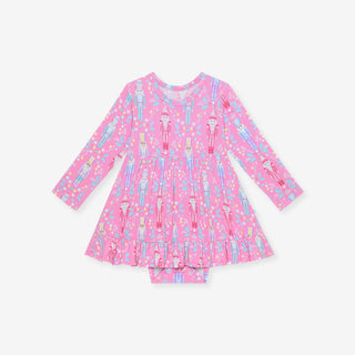 Bamboo Ruffled Twirl Bodysuit Dress - Nutcracker Suite