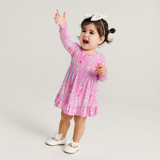 Bamboo Ruffled Twirl Bodysuit Dress - Nutcracker Suite