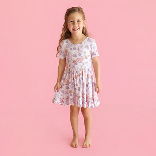 Bamboo Ruffled Twirl Dress - Erica (Dinosaurs) Posh Peanut Size: 2T