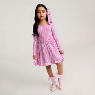 Bamboo Ruffled Twirl Dress - Nutcracker Suite