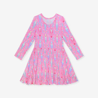 Bamboo Ruffled Twirl Dress - Nutcracker Suite