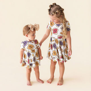 Bamboo Ruffled Twirl Dress - Peanut Butter Jelly Time Posh Peanut Size: 2T