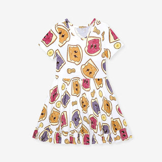Bamboo Ruffled Twirl Dress - Peanut Butter Jelly Time Posh Peanut Size: 2T