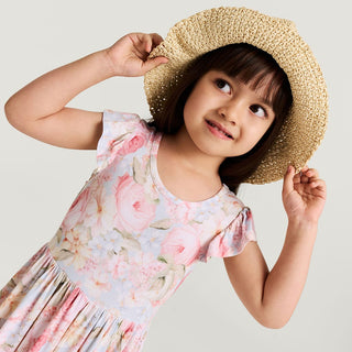 Bamboo Ruffled Twirl Dress - Rose Dreams (Floral) Posh Peanut Size: 2T