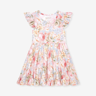 Bamboo Ruffled Twirl Dress - Rose Dreams (Floral) Posh Peanut Size: 2T
