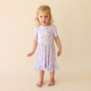 Bamboo Ruffled Twirl Dress - Thea (Unicorns) Posh Peanut Size: 2T