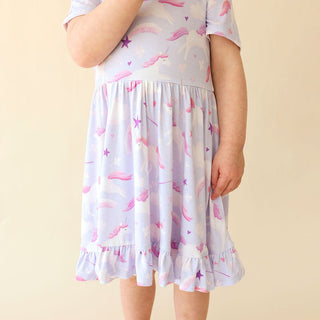 Bamboo Ruffled Twirl Dress - Thea (Unicorns) Posh Peanut Size: 2T