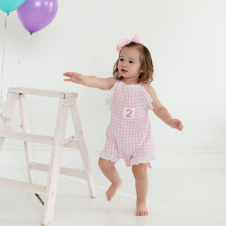 Girls Second Birthday Smocked Bubble Baby One-Pieces Seven Lantern Lane Size: 18M