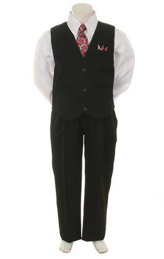 Boy's Suit Outfit Set with Tie - Black & White Baby & Toddler Outfits