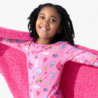 Bamboo Sherpa Blanket - Mean Girls: So Fetch Bellabu Bear Size: 45 x 60 in