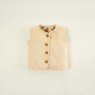 Sherpa Corduroy Reversible Vest - Amber (Floral)