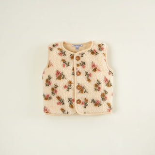 Sherpa Corduroy Reversible Vest - Amber (Floral)