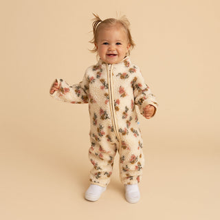 Sherpa Zippered Romper - Amber (Floral)