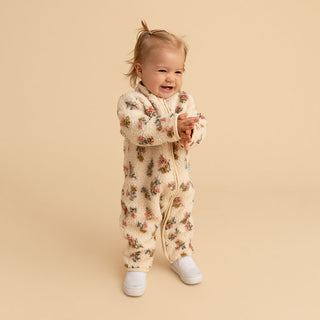 Sherpa Zippered Romper - Amber (Floral)