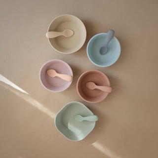 Silicone Suction Bowlsilicone tablewareMushieColor: Cambridge Blue