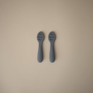First Feeding Baby Spoons 2-Packsilicone tablewareMushieColor: Powder Blue/Shifting Sand