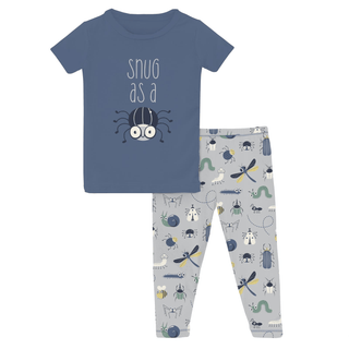Bamboo Short Sleeve Graphic Tee Pajama Set - Dove Bugs KicKee Pants Size: 2T