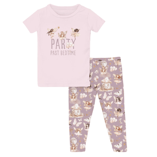 Bamboo Short Sleeve Graphic Tee Pajama Set - Sweet Pea Fairy Party