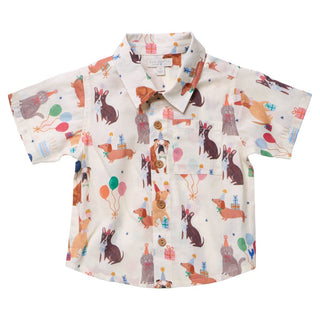 Cotton Short Sleeve Jack Shirt - Party Pets
