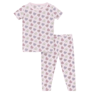 Bamboo Short Sleeve Pajama Set - Candy Hearts KicKee Pants Size: 2T