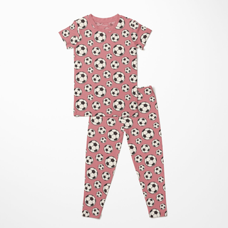Bamboo Short Sleeve Pajama Set - Desert Rose Soccer KicKee Pants Size: 3T