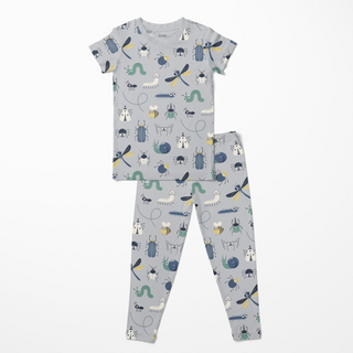Bamboo Short Sleeve Pajama Set - Dove Bugs KicKee Pants Size: 2T