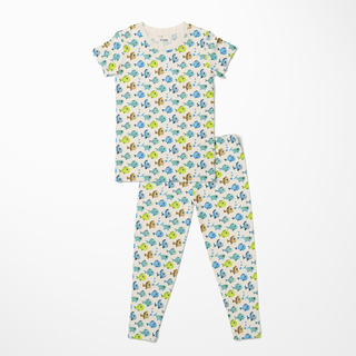 Bamboo Short Sleeve Pajama Set - Natural Fishies