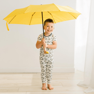Bamboo Short Sleeve Pajama Set - Natural Rainy Day Platypus KicKee Pants Size: 2T