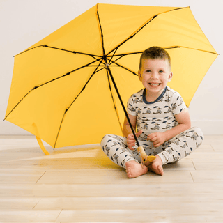 Bamboo Short Sleeve Pajama Set - Natural Rainy Day Platypus KicKee Pants Size: 2T