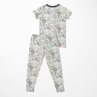 Bamboo Short Sleeve Pajama Set - Natural Sports Gear KicKee Pants Size: 3T