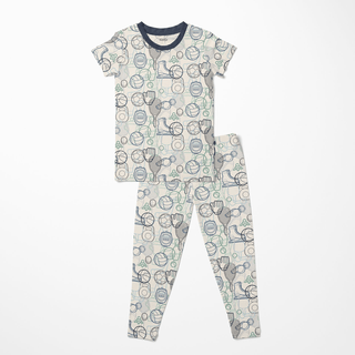 Bamboo Short Sleeve Pajama Set - Natural Sports Gear KicKee Pants Size: 3T