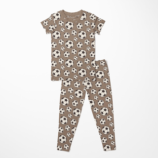Bamboo Short Sleeve Pajama Set - Portabella Soccer KicKee Pants Size: 3T
