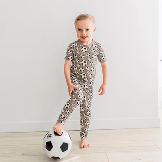 Bamboo Short Sleeve Pajama Set - Portabella Soccer KicKee Pants Size: 3T