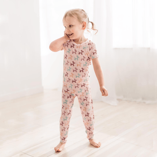 Bamboo Short Sleeve Pajama Set - Shrinking Violet Balloon Dogs KicKee Pants Size: 2T