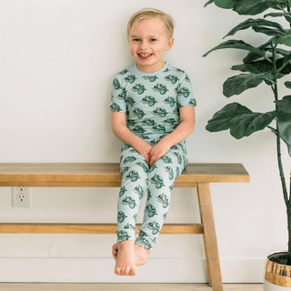 Bamboo Short Sleeve Pajama Set - Spring Sky Chameleon