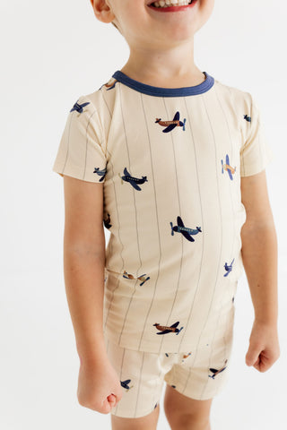 Bamboo Short Sleeve Pajama Set with Shorts - Airplane In My Jammers