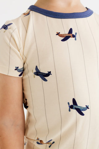 Bamboo Short Sleeve Pajama Set with Shorts - Airplane In My Jammers