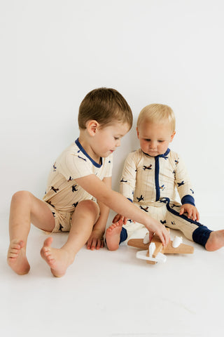 Bamboo Short Sleeve Pajama Set with Shorts - Airplane In My Jammers