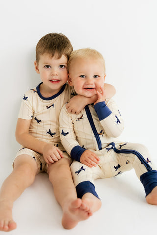 Bamboo Short Sleeve Pajama Set with Shorts - Airplane In My Jammers