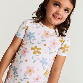 Bamboo Short Sleeve Pajama Set with Shorts - Daisy (Florals)