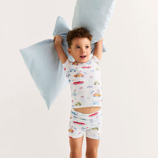Bamboo Short Sleeve Pajama Set with Shorts - Grand Prix (Car Racing)