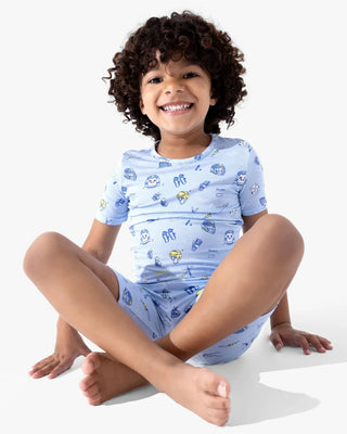 Bamboo Short Sleeve Pajama Set with Shorts - Hockey Bellabu Bear Size: 3T