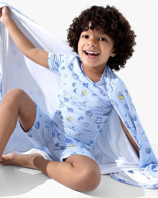 Bamboo Short Sleeve Pajama Set with Shorts - Hockey Bellabu Bear Size: 3T