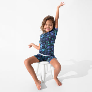 Bamboo Short Sleeve Pajama Set with Shorts - Jurassic Park: Tracker Bellabu Bear Size: 4T